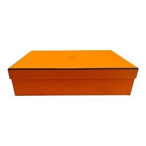 Authentic Hermes Paris Orange Gift Shoe Large Scarf Empty Box 13" x 9.5” x 3.5”